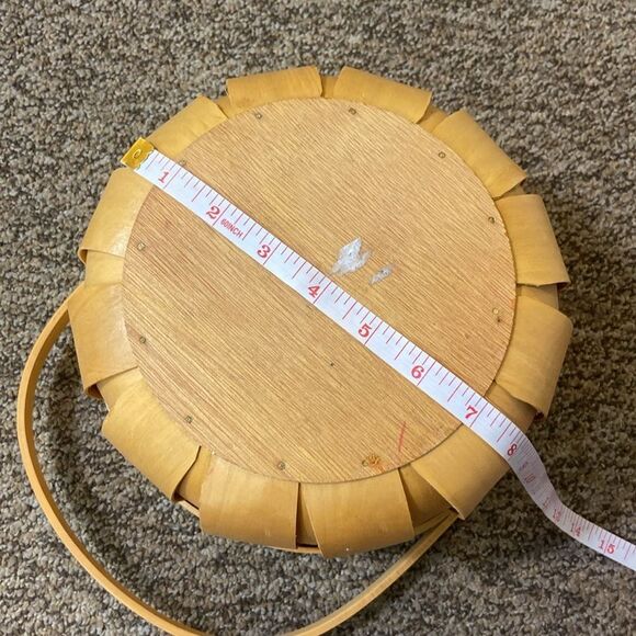 Set 3 Wooden Bamboo Basket With
 Handle - Picture 4 of 16